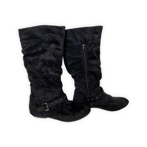 Women’s Black Mid-Calf Suede Boots Sizes 7